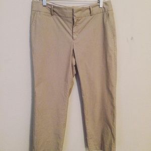 Banana Republic stretch capri's khaki pinstripe
